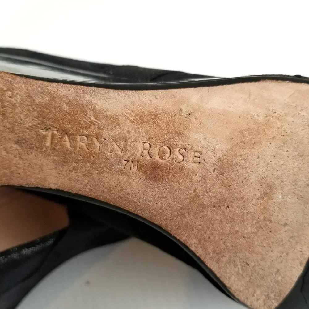 Taryn Rose Kimber Black Suede Wedge Pumps 7M Comfort Designer